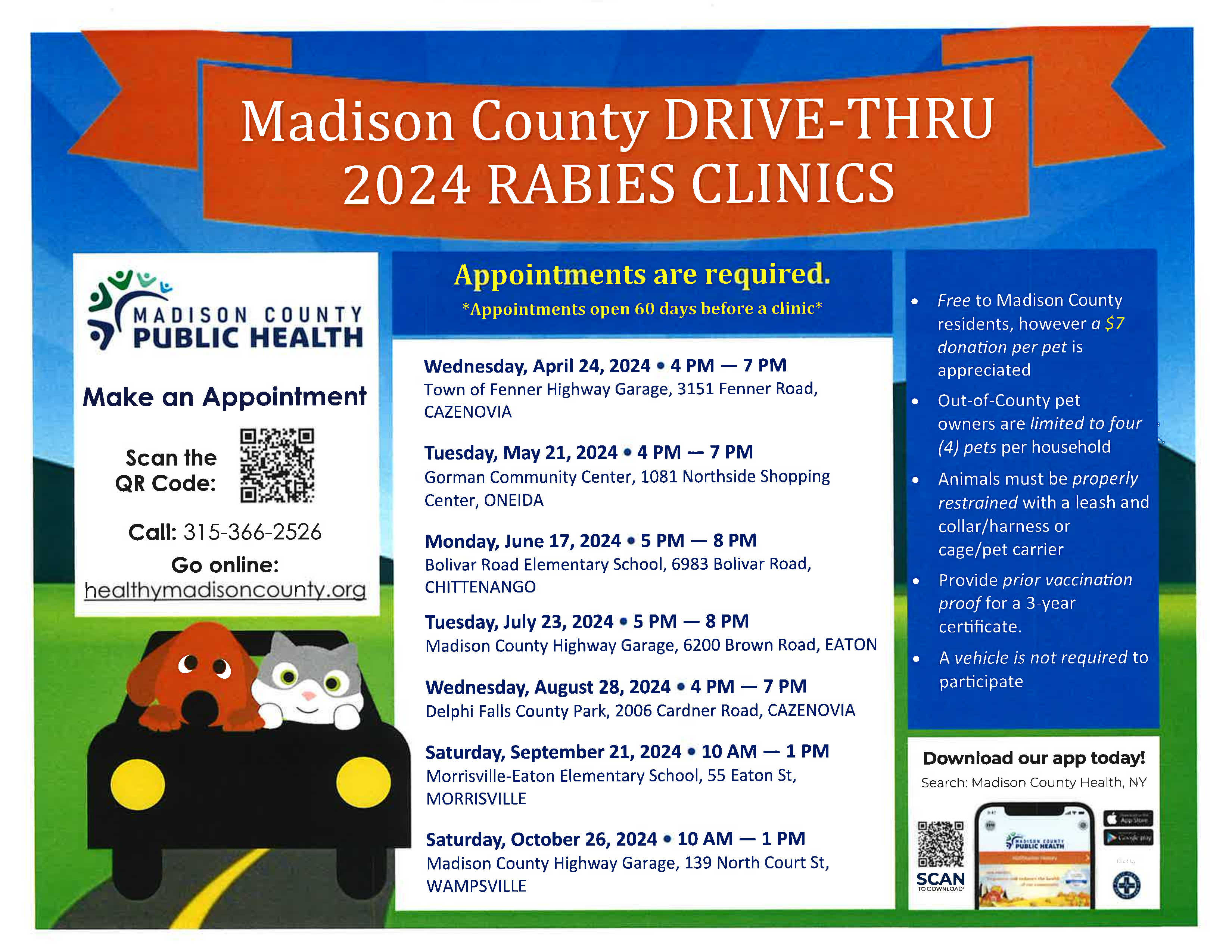 Madison County Drive Thru 2024 Rbies Clinic